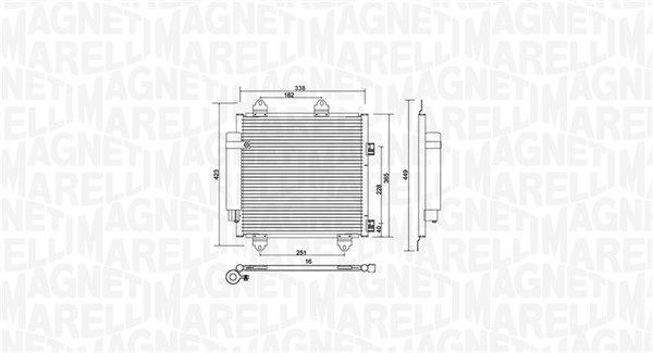 MAGNETI MARELLI Kondensator, klimaanlæg 350203753000 MAGNETI MARELLI 350203753000 Citroën C1 I AC kondensator originale pris