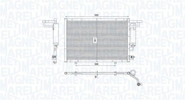 MAGNETI MARELLI Kondensator, klimaanlegg 350203754000 MAGNETI MARELLI 350203754000 Ac radiator Ford Fiesta JA8 pris