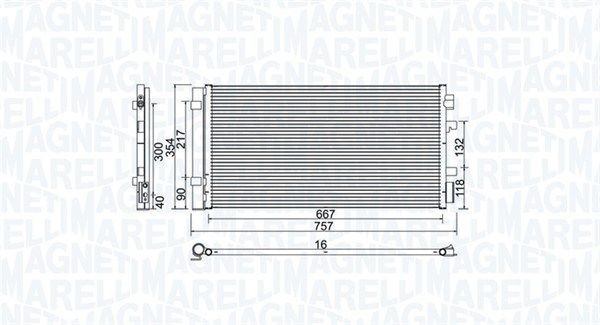 MAGNETI MARELLI Air conditioning condenser 350203762000 RENAULT DUSTER MAGNETI MARELLI ac condenser 350203762000