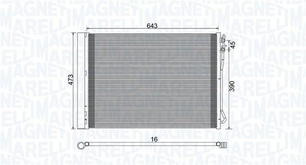 MAGNETI MARELLI Kondensor, klimatanläggning 350203781000 DODGE kondensor MAGNETI MARELLI 350203781000