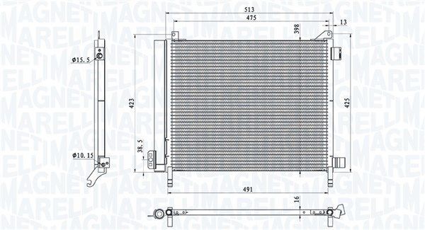 MAGNETI MARELLI Kondenzátor klimatizácie 350203793000 MAGNETI MARELLI 350203793000 Chladič klimatizácie Nissan Micra k13 originálne cena