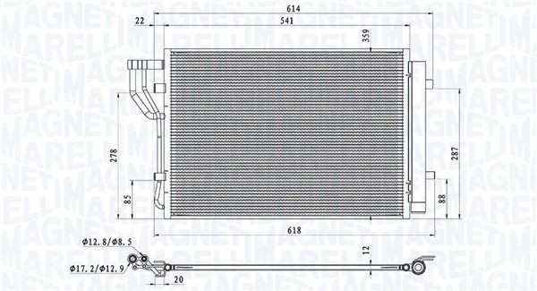 MAGNETI MARELLI Kondensor, klimatanläggning 350203805000 350203805000 AC-kondensor MAGNETI MARELLI HYUNDAI TERRACAN