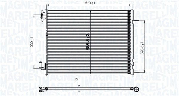 MAGNETI MARELLI Condensatore climatizzatore 350203823000 MAGNETI MARELLI 350203823000 Condensatore aria condizionata Renault Latitude L70 originale prezzo