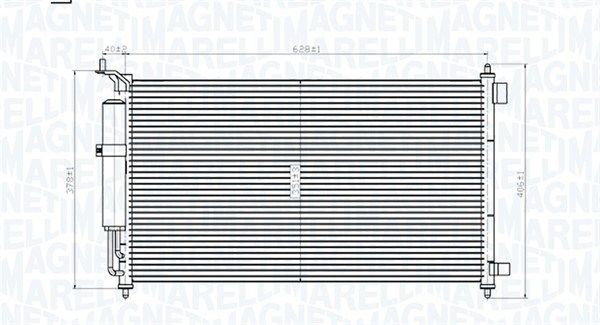 MAGNETI MARELLI Kondensator, klimaanlegg 350203829000 Radiator AC MAGNETI MARELLI ARKANA 350203829000 billige