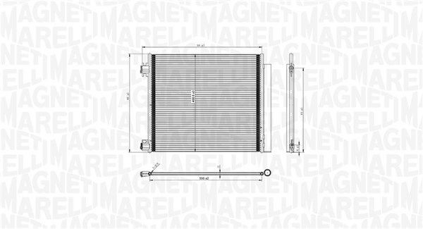 MAGNETI MARELLI Kondensator, klimaanlegg 350203832000 Radiator AC MAGNETI MARELLI 75 350203832000 billige