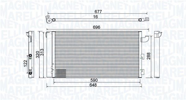 MAGNETI MARELLI Kondensaator, kliimaseade 350203857000 Kliimaradiaator MAGNETI MARELLI Fiat RITMO 350203857000