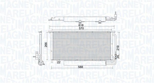 MAGNETI MARELLI Kondenzátor klimatizácie 350203922000 Chladič klimatizácie MAGNETI MARELLI Alfa Romeo 156 350203922000