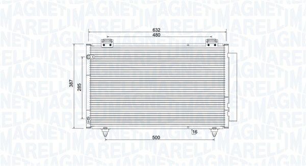 MAGNETI MARELLI Kondensator, klimaanlæg 350203925000 Kondensor klimaanlæg MAGNETI MARELLI PREVIA 350203925000 billig