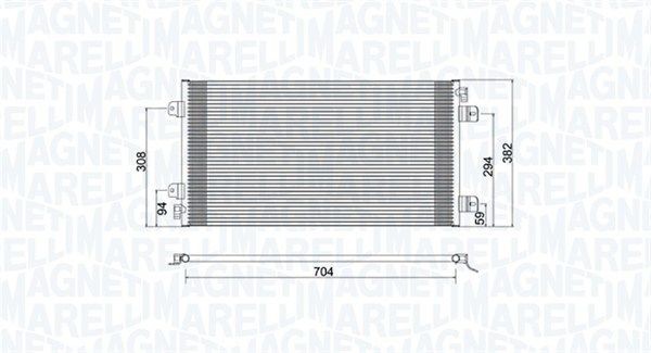 MAGNETI MARELLI Kondensor, klimatanläggning 350203941000 350203941000 AC-kondensor MAGNETI MARELLI OPEL ADAM