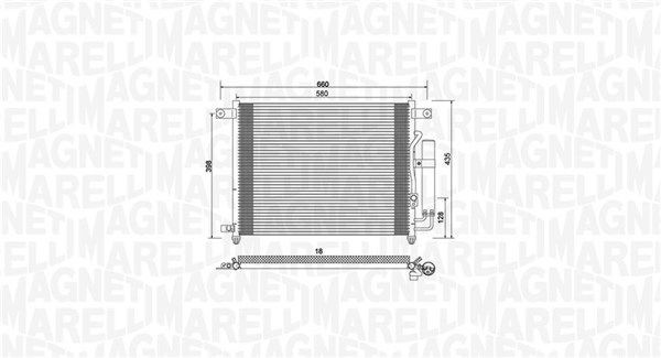 Condensor voor airco MAGNETI MARELLI 350203943000 MAGNETI MARELLI 350203943000: Airco-koeler Chevy AVEO 2004