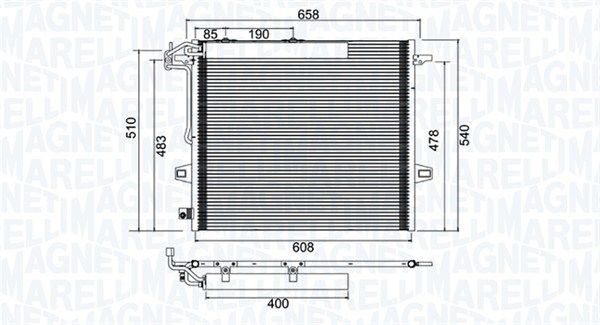 MAGNETI MARELLI Condensador, ar condicionado 350203947000 MAGNETI MARELLI Condensador de climatização 350203947000 avaliação