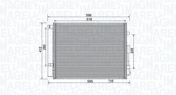 MAGNETI MARELLI Kondensor, klimatanläggning 350203984000 MAGNETI MARELLI 350203984000 AC-kondensor Kia Soul AM