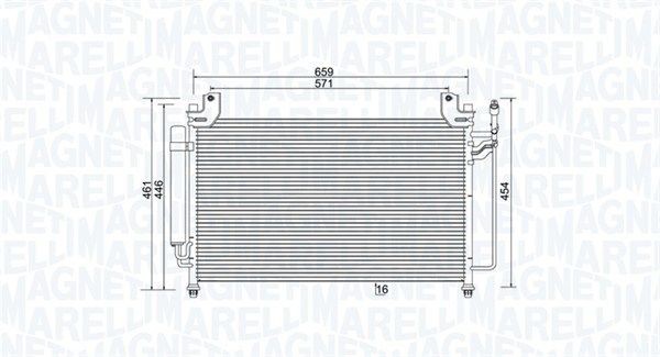 MAGNETI MARELLI Kondensator, klimaanlæg 350203990000 MAGNETI MARELLI 350203990000 originale Aircondition kondensator MAZDA CX-7 pris