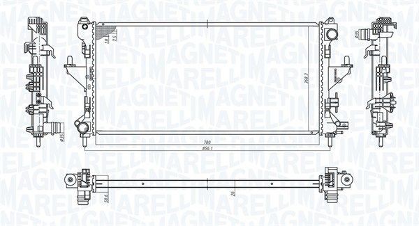 MAGNETI MARELLI Radiaator, mootorijahutus 350213198200 350213198200 Jahutusradiaator MAGNETI MARELLI CITROЁN C1