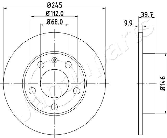 JAPANPARTS Remschijf DP-0929 DP-0929 Remschijven JAPANPARTS SEAT 850