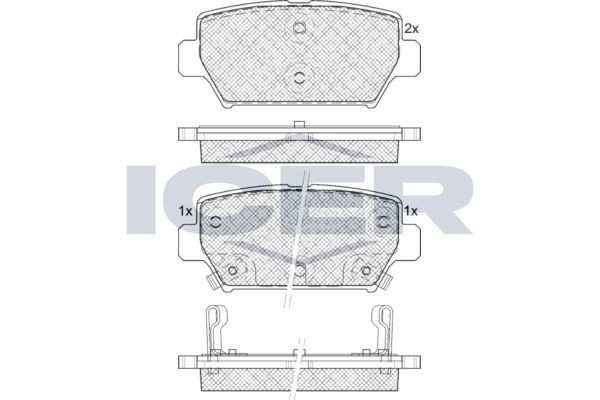 ICER Bremseklosser 182338 182338 Bremsebelegg MITSUBISHI ASX ICER