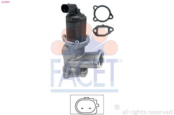 FACET Valvola EGR 23.0007 23.0007 Valvola ricircolo gas di scarico FACET Nissan