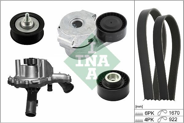 Αντλία νερού + σετ ιμάντων poly-V INA 529 0301 30 INA 529 0301 30: Σετ ιμάντων poly-v Citroen JUMPER 2020