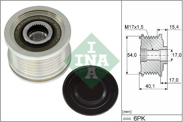 Dispositivo ruota libera alternatore INA 535 0317 10 INA 535 0317 10 Puleggia ruota libera PEUGEOT 508 2014