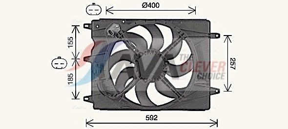 AVA COOLING SYSTEMS Kühlerlüfter FT7616 Elektrolüfter AVA COOLING SYSTEMS Fiat 500 FT7616