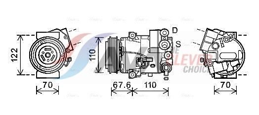 AVA COOLING SYSTEMS Klimakompressor OLAK606 Aircondition kompressor AVA COOLING SYSTEMS Chevrolet AVEO OLAK606