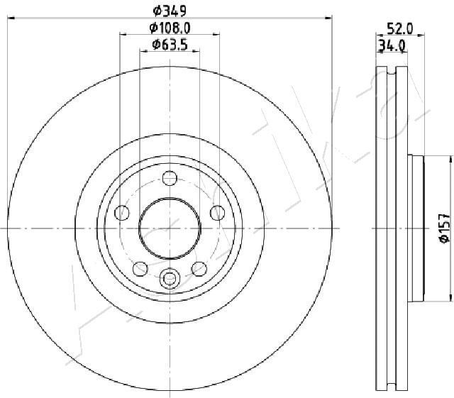 ASHIKA Disque de frein 60-0L-L17 60-0L-L17 Disques de frein JAGUAR F-PACE ASHIKA