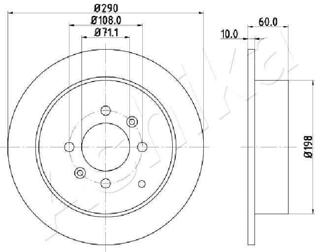 ASHIKA Brake disc 61-00-0616 61-00-0616 ASHIKA performance brake discs PEUGEOT 3008