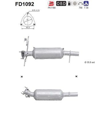 AS Partikelfilter FD1092 AS FD1092 Partikelfilter Land Rover Discovery 3 billig