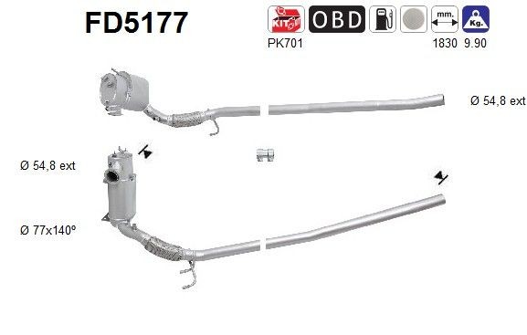 Rußpartikelfilter AS FD5177 AS FD5177 DPF-Filter SSANGYONG REXTON 2007 Kosten