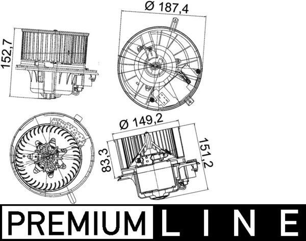 MAHLE Pulseur d'air habitacle AB 149 000P MAHLE AB 149 000P Ventilateur habitacle Skoda Octavia 3 d'origine prix