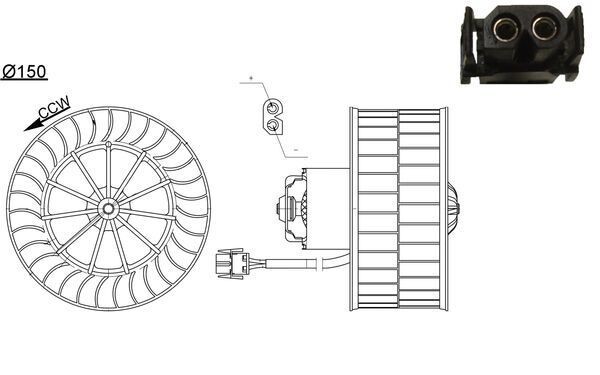 MAHLE Kupéfläkt AB 44 000S AB 44 000S MAHLE Fläktmotor Skoda