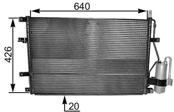 MAHLE Air conditioning condenser AC 227 000S Volvo XC70 MAHLE ac condenser AC227000S
