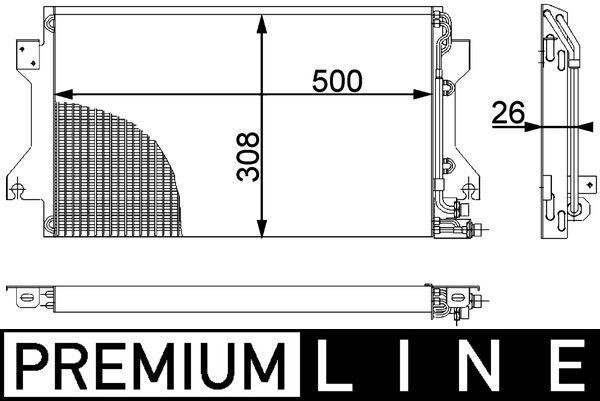 MAHLE Kondenzátor klimatizácie AC 239 000P cena Chladič klimatizácie PORSCHE AC 239 000P MAHLE