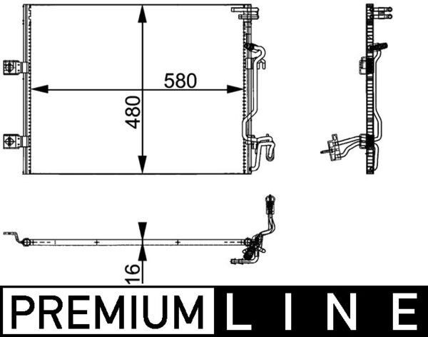 MAHLE Kondensor, klimatanläggning AC 364 000P MAHLE AC 364 000P AC-kondensor Mercedes-Benz W221 original