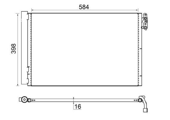 MAHLE Kondensaator, kliimaseade AC 413 001S MAHLE AC413001S Kliimaradiaator Ford USA THUNDERBIRD originaal