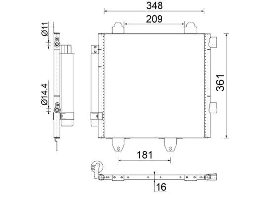 MAHLE Kondensator, klimaanlæg AC 459 001S MAHLE AC 459 001S Citroën C1 I Kondensor AC originale pris