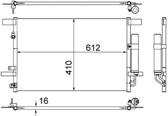 Kondenzátor klimatizácie MAHLE AC 557 000S MAHLE AC 557 000S Chladič klimatizácie MITSUBISHI LANCER 2021