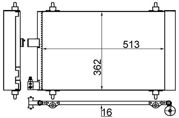 MAHLE Kondenzátor klimatizácie AC 585 001S MAHLE AC 585 001S Kondenzátor klimatizácie CITROËN C5 III Kombi (RW) lacné