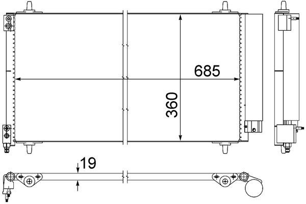 MAHLE Kondensaator, kliimaseade AC 592 000S MAHLE AC592000S Kliimaradiaator Peugeot 407 Kupee hind