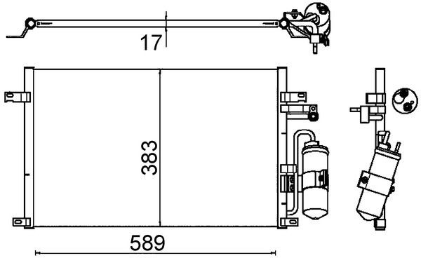 MAHLE Condensatore climatizzatore AC 644 000S MAHLE AC 644 000S Condensatore aria condizionata DAEWOO Matiz II Hatchback (M200, M250) originale prezzo