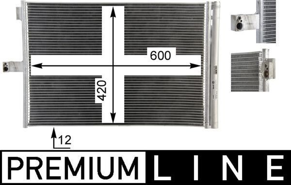 MAHLE Kondensator, klimaanlæg AC 68 000P MAHLE AC68000P Kondensor klimaanlæg Mercedes-Benz SL originale