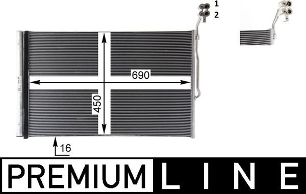 MAHLE Kondensor, klimatanläggning AC 777 000P MAHLE AC 777 000P kondensor SAAB 900