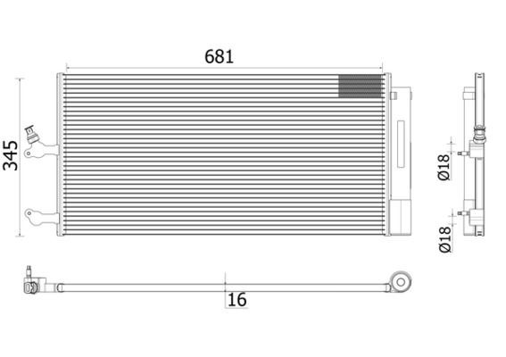 MAHLE Air conditioning condenser AC 942 000P VOLVO XC70 MAHLE ac condenser AC942000P