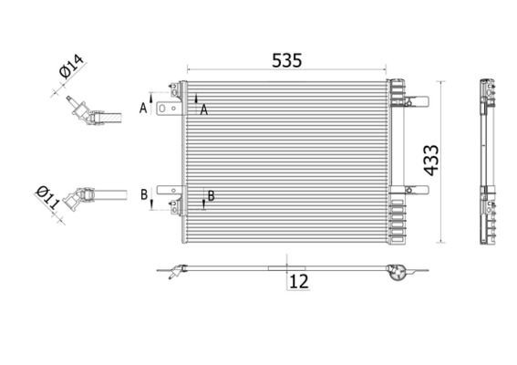 MAHLE Condensador, ar condicionado AC 943 000P Sistema de ar condicionado TOYOTA Highlander IV (GSU7_, AXUH7_): Condensador, ar condicionado MAHLE AC 943 000P