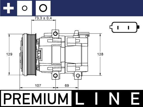 MAHLE Kliimakompressor ACP 855 000P MAHLE ACP855000P Kliimakompressor Ford Transit Tourneo MK6 hind