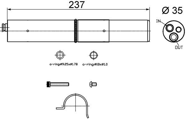 MAHLE Sausinātājs, Kondicionieris AD 250 000S MAHLE AD250000S Sausinātājs kondicionieris Kia RIO orģinālās