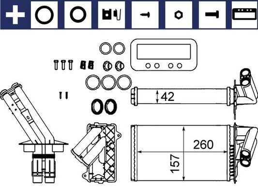 MAHLE Heater matrix AH 103 000S MAHLE AH 103 000S genuine Renault Laguna 1 heater matrix price