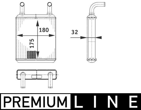 Kachelradiateur, interieurverwarming MAHLE AH 132 000P MAHLE AH 132 000P Kachelradiateur MERCEDES-BENZ VITO 2005