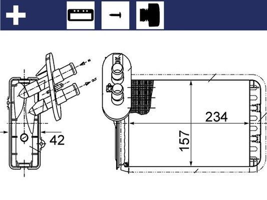 MAHLE Heater matrix AH 164 000S MAHLE AH 164 000S KA+ Hatchback (UK, FK) heater matrix cost