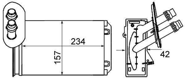 MAHLE Wymiennik ciepła, ogrzewanie wnętrza AH 20 000S MAHLE AH 20 000S Nagrzewnice Audi TT 8N Roadster 2001
